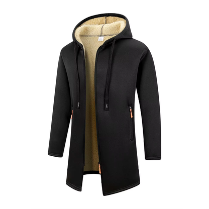 Midnight Heather Sherpa-Lined Hooded Coat