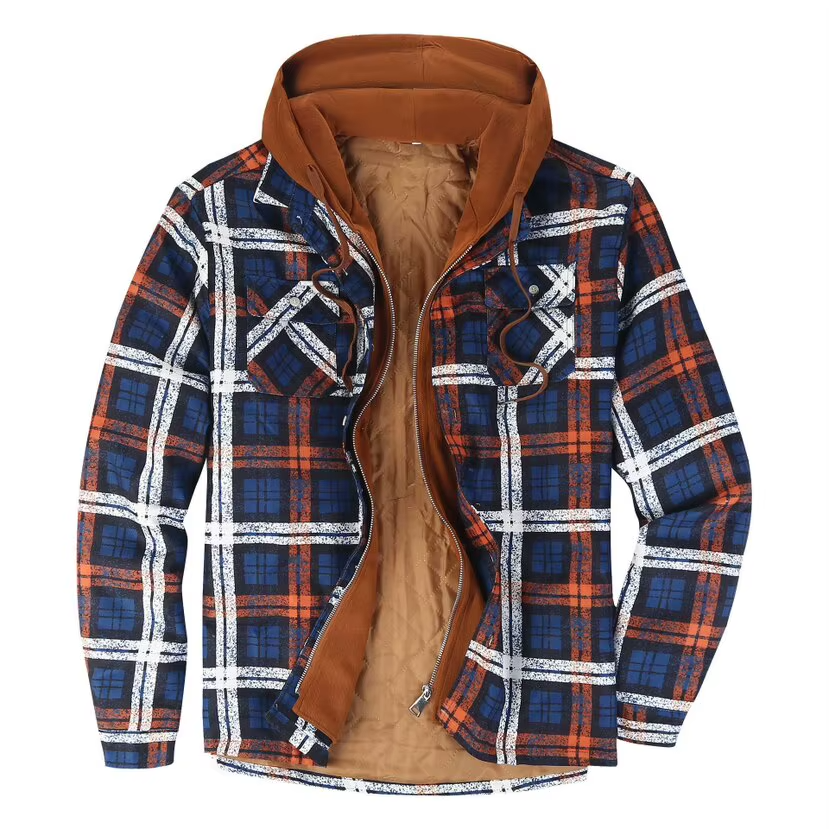 Timber Grid Quilted Hoodie Jacket