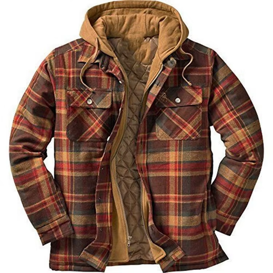 Canyon Ember Insulated Plaid Hoodie Jacket
