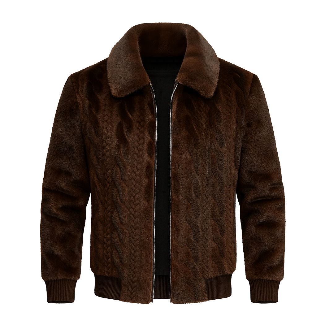 Royal Brown Plush Texture Jacket