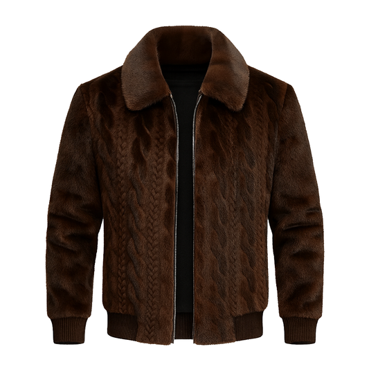 Royal Brown Plush Texture Jacket