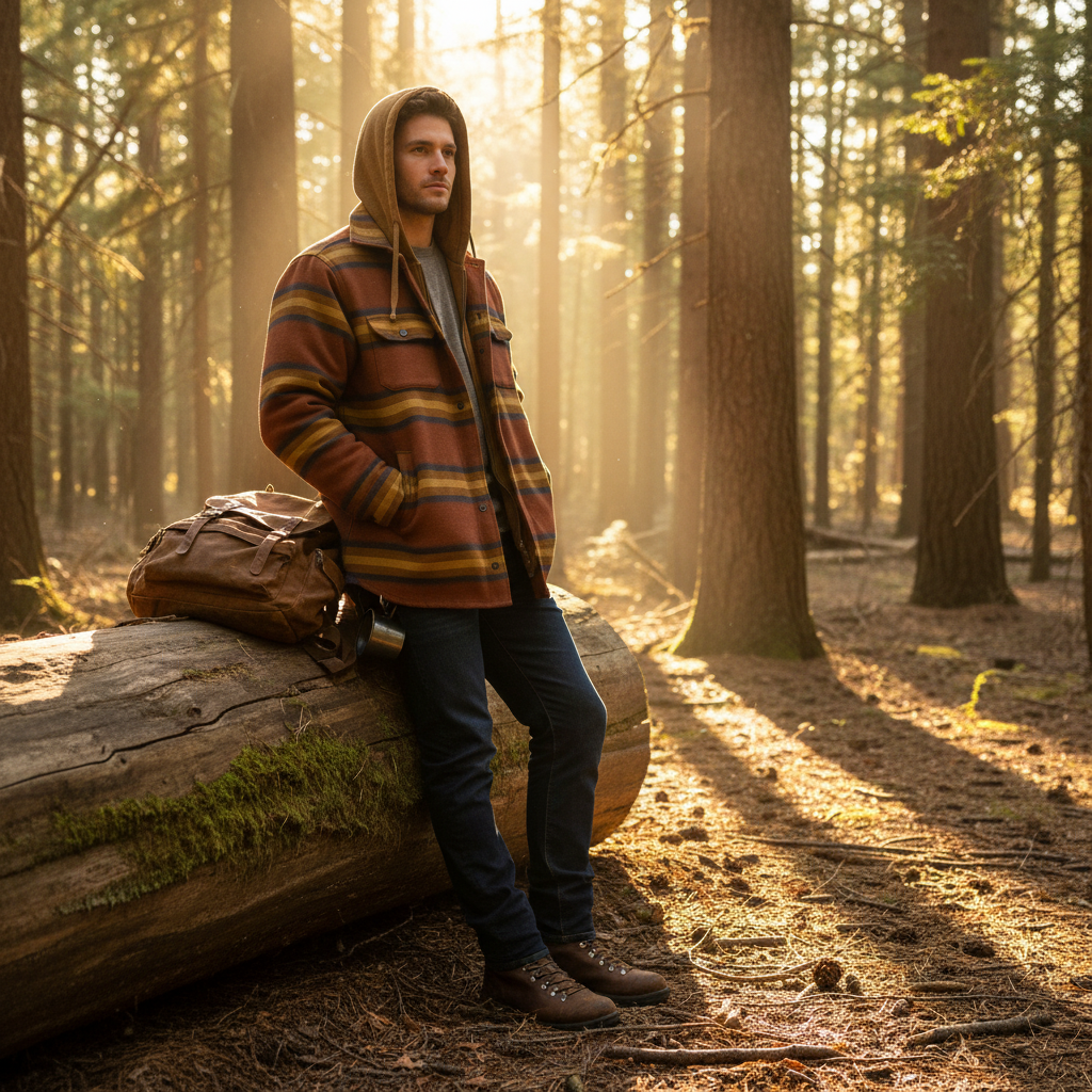 Desert Ridge Quilted Hooded Striped Jacket